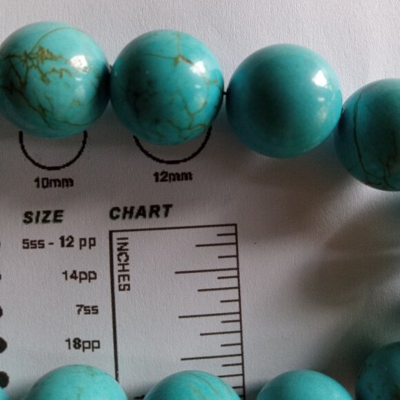 Vintage Native American 12mm Turquoise and Sterling Necklace - Picture 9 of 12